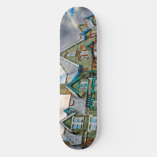 Viktorianisches Haus in Keswick in Aquarellfarbe Skateboard (Vorderseite)
