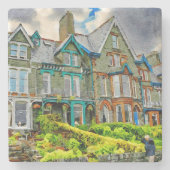 Viktorianisches Haus in Keswick in Aquarellfarbe Steinuntersetzer (Vorderseite)