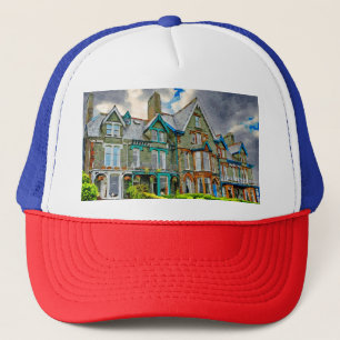 Viktorianisches Haus in Keswick in Aquarellfarbe Truckerkappe