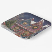 Viktorianisches Haus, Ladys, Kinder am Heiligabend Pappteller (Gewinkelt)