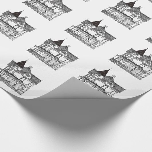 Viktorianisches Haus-Muster Geschenkpapier (Ecke)