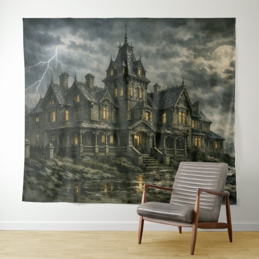 Viktorianisches Herrenhaus von BurnsInHell Wandteppich (Beispiel (Horizontal))