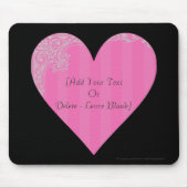 Viktorianisches Herz - Rosa u. Grau Mousepad (Vorne)