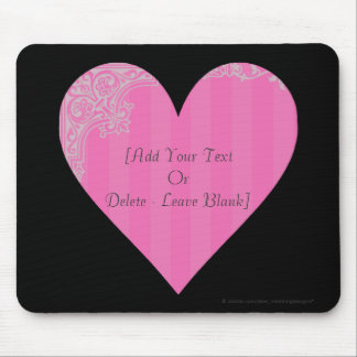 Viktorianisches Herz - Rosa u. Grau Mousepad