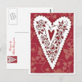 Viktorianisches Herzstück Postkarte (Vorne/Hinten)