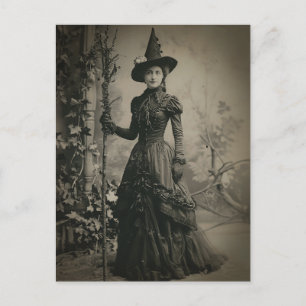 Viktorianisches Hexen-Sepia-Porträt Postkarte