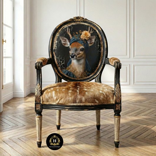 Viktorianisches Hirschportrait Seidenpapier