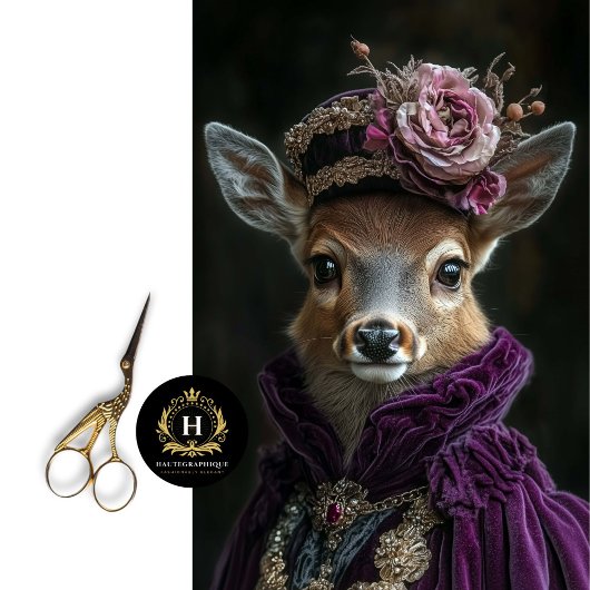 Viktorianisches Hirschportrait Seidenpapier