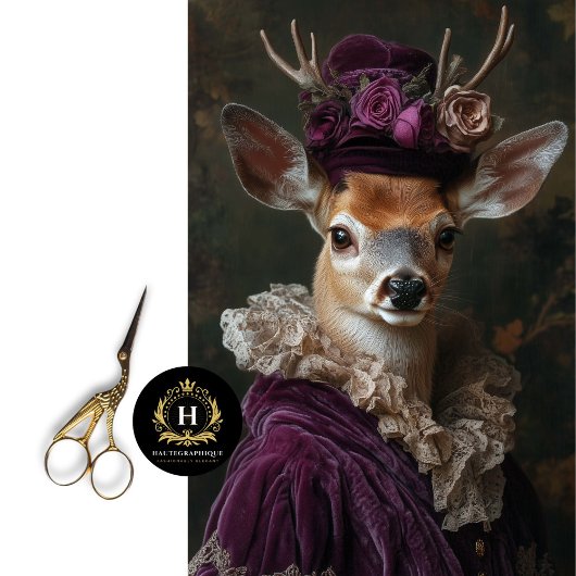 Viktorianisches Hirschportrait Seidenpapier