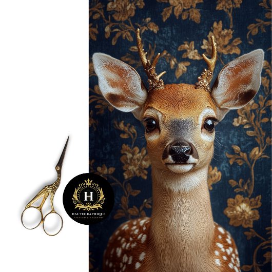 Viktorianisches Hirschportrait Seidenpapier