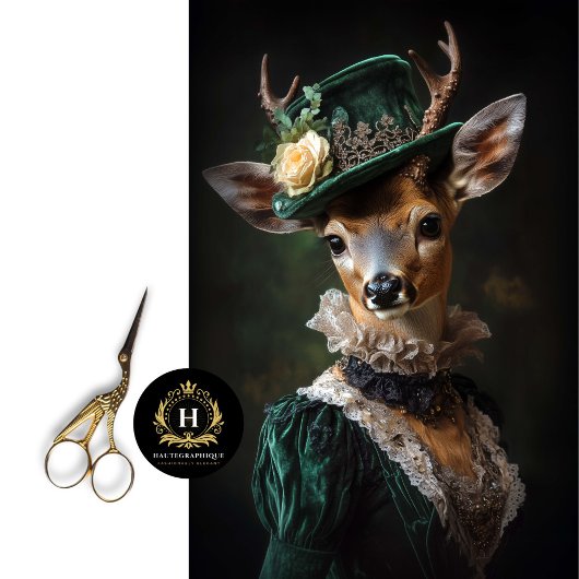 Viktorianisches Hirschportrait Seidenpapier