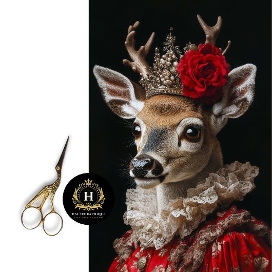 Viktorianisches Hirschportrait Seidenpapier