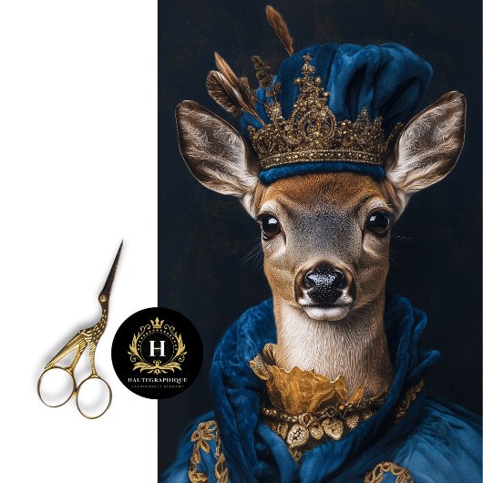 Viktorianisches Hirschportrait Seidenpapier