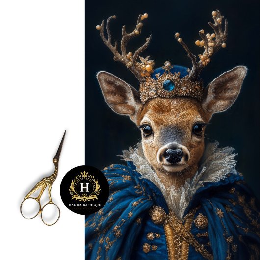 Viktorianisches Hirschportrait Seidenpapier