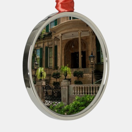 Viktorianisches historisches Haus 2 Silbernes Ornament (Rechts)