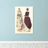 Viktorianisches Hochzeitskleid Leinwanddruck (Insitu (Holzboden))