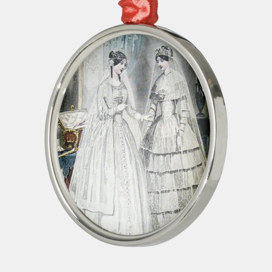 Viktorianisches Hochzeitskleid Ornament Aus Metall (Links)