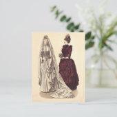 Viktorianisches Hochzeitskleid Postkarte (Stehend Vorderseite)