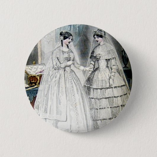 Viktorianisches Hochzeitskleid zwei Frauen Button (Vorderseite)