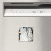 Viktorianisches Hochzeitskleid zwei Frauen Magnet (In Situ (Geschirrspüler))