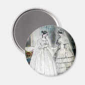 Viktorianisches Hochzeitskleid zwei Frauen Magnet (Vorderseite/Rückseite)
