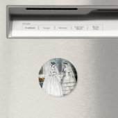 Viktorianisches Hochzeitskleid zwei Frauen Magnet (In Situ (Geschirrspüler))