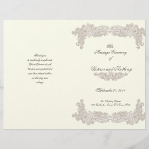 Viktorianisches Hochzeitsprogramm für Blumenblätte