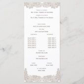 Viktorianisches Hochzeitsprogramm für Flora Programm (Rückseite)