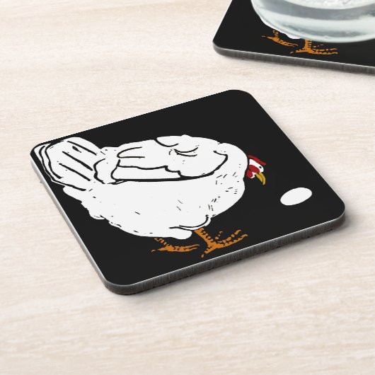 Viktorianisches Holzhähnchen auf Untersetzer (Linke Seite)