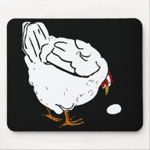 Viktorianisches Holzschnitt-Huhn Henne & Ei-Mauspa Mousepad