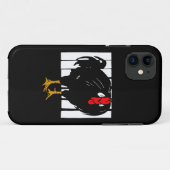 Viktorianisches Holzschnitt Schwarzer Rooster Case-Mate iPhone Hülle (Rückseite (Horizontal))