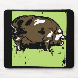 Viktorianisches Holzschnitt-Schwein oder Schwein M Mousepad