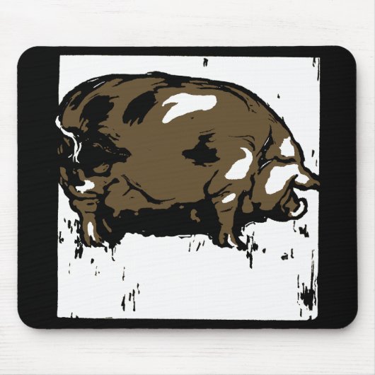 Viktorianisches Holzschnitt-Schwein oder Schwein M Mousepad (Vorne)