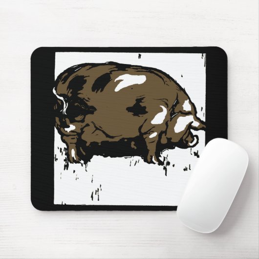 Viktorianisches Holzschnitzel oder Hog Mousepad (Mit Mouse)