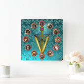 VIKTORIANISCHES HUNDERPORTRAS CADUCEUS VETERINÄRSY QUADRATISCHE WANDUHR (Zuhause)