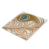 Viktorianisches Jugendstil-Pfauenfedermuster Fliese (Seite)