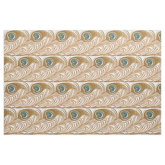 Viktorianisches Jugendstil-Pfauenfedermuster Stoff (Fat Quarter (45,7 x 55,9 cm))