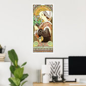Viktorianisches Jugendstil-Schloss aus dem Sand Poster (Heimbüro)