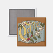 Viktorianisches Kaffeezeichen Magnet (Vorderseite/Rückseite)