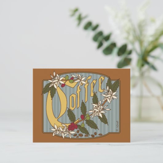 Viktorianisches Kaffeezeichen Postkarte (Stehend Vorderseite)