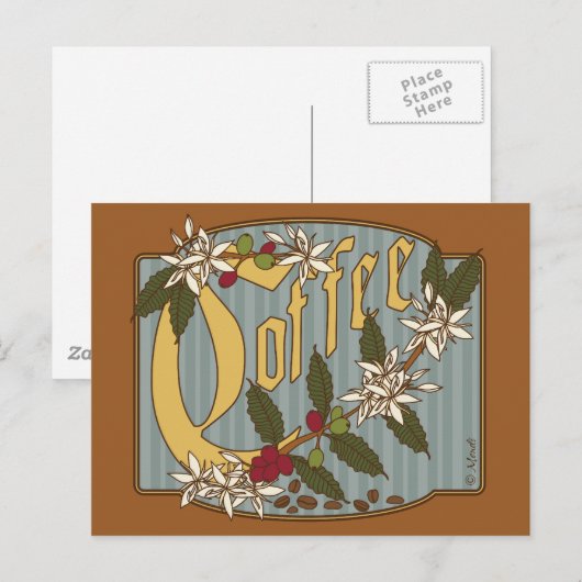 Viktorianisches Kaffeezeichen Postkarte (Vorne/Hinten)