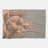 Viktorianisches Kaninchen Geschirrtuch (Horizontal)