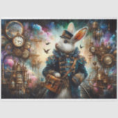 Viktorianisches Kaninchen Vintager Steampunk Dekou Seidenpapier (Vorderseite)