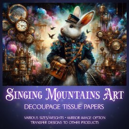 Viktorianisches Kaninchen Vintager Steampunk Dekou Seidenpapier