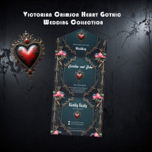Viktorianisches Karmesin Gothic Heart