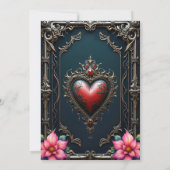 Viktorianisches Karmesin  Gothic Heart  Save The Date (Rückseite)