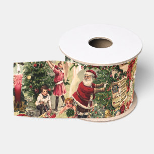 Viktorianisches Karmesinrotes Weihnachten Ripsband