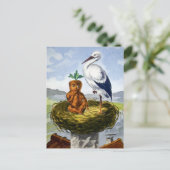 Viktorianisches Karottenbaby in der Nest-Postkarte Postkarte (Stehend Vorderseite)