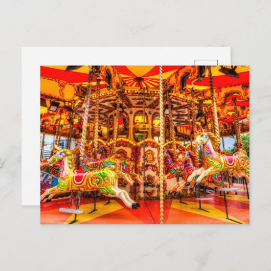 Viktorianisches Karussell Postkarte (Vorne/Hinten)