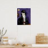 Viktorianisches Katzen-Tragen Tuxedo und Maskenpor Poster (Küche)